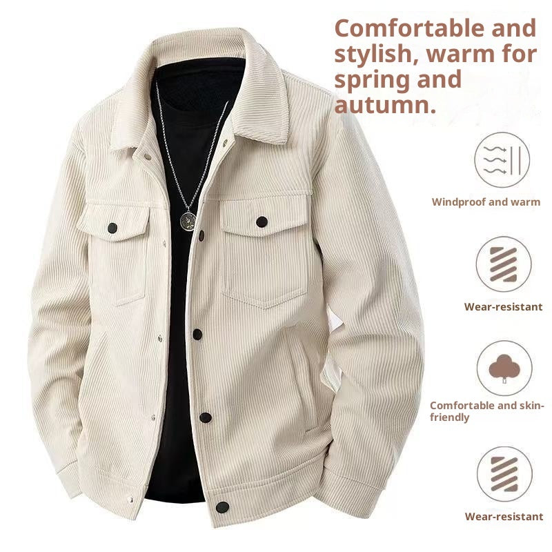 Retro Casual Loose Men's Lapel Work Jacket