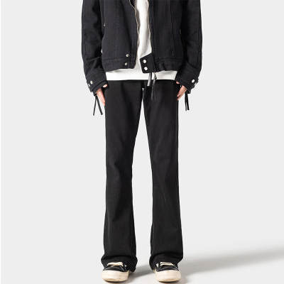 American Retro Black Casual Workwear Washed Pants